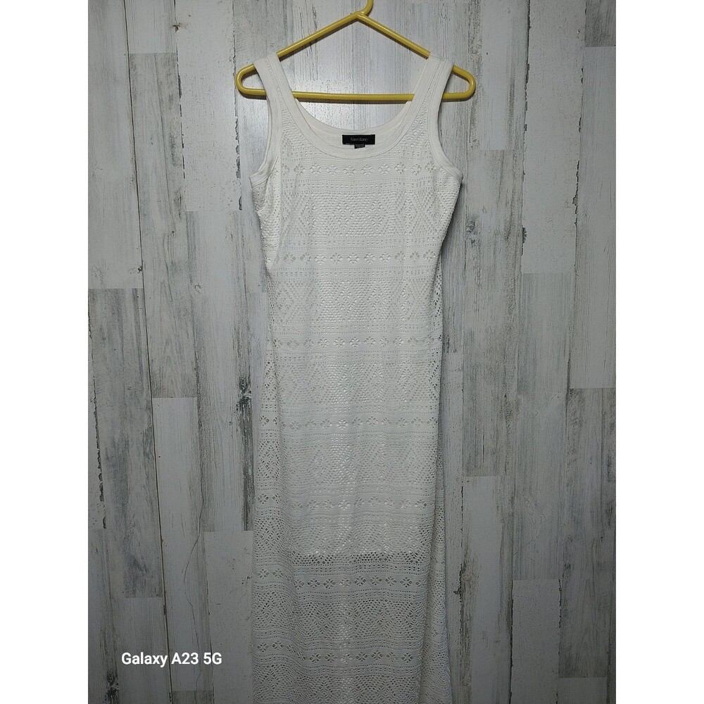 Karen Kane Crochet Sleeveless Maxi Dress Cream Medium
